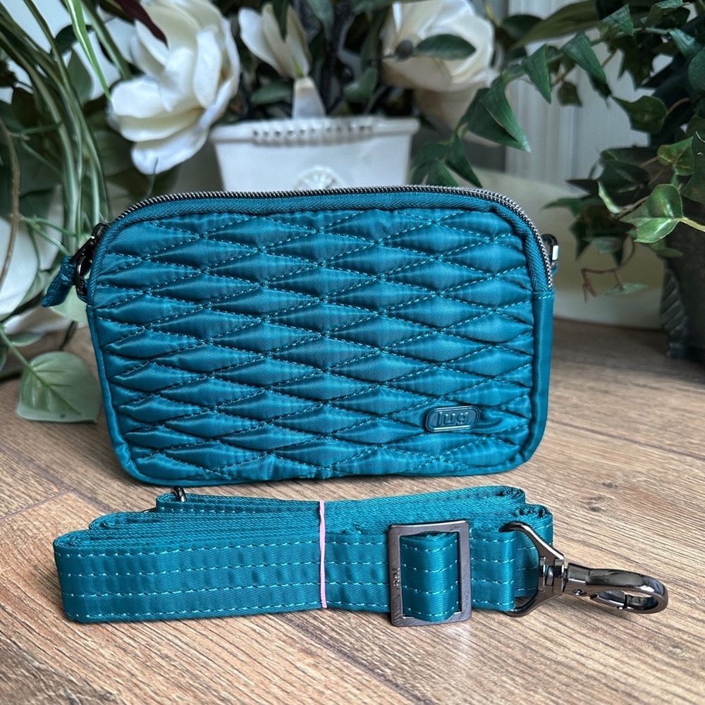 Lug Emerald Teal Quilted Coupe RFID Crossbody Purse Bag - NWOT